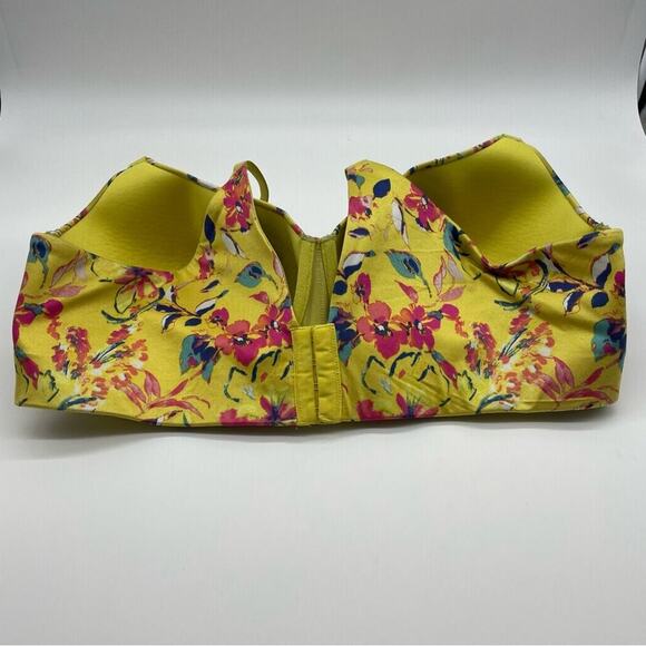 Cacique Yellow Floral Lightly Lined Balconette Bra - Picture 9 of 11